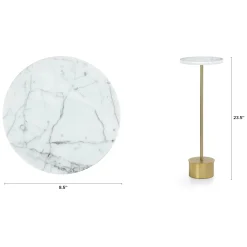 Tarvok Marble Drinks Table - Brass