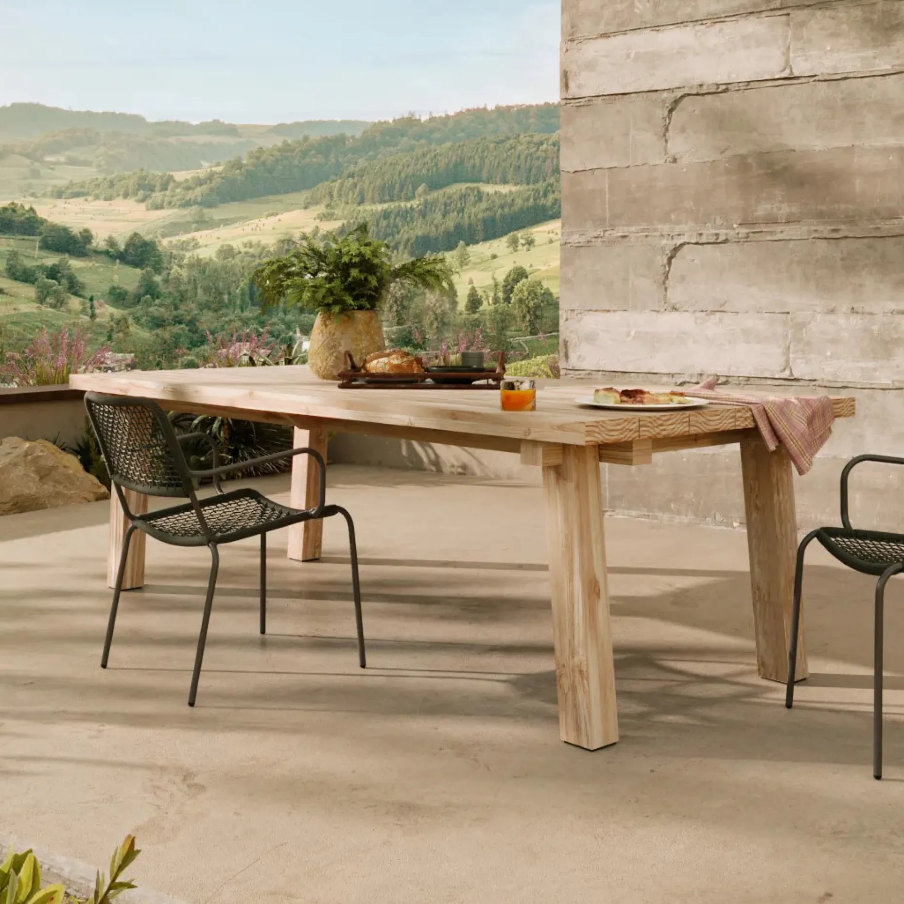 Teaka 102" Outdoor Dining Table - Natural Teak