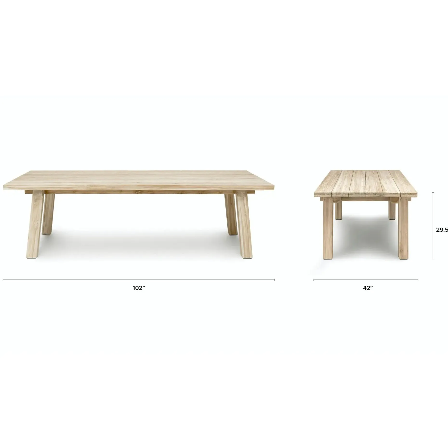 Teaka 102" Outdoor Dining Table - Natural Teak