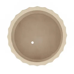 Tera Short Indoor/Outdoor Planter Set - Ivory and Walnut