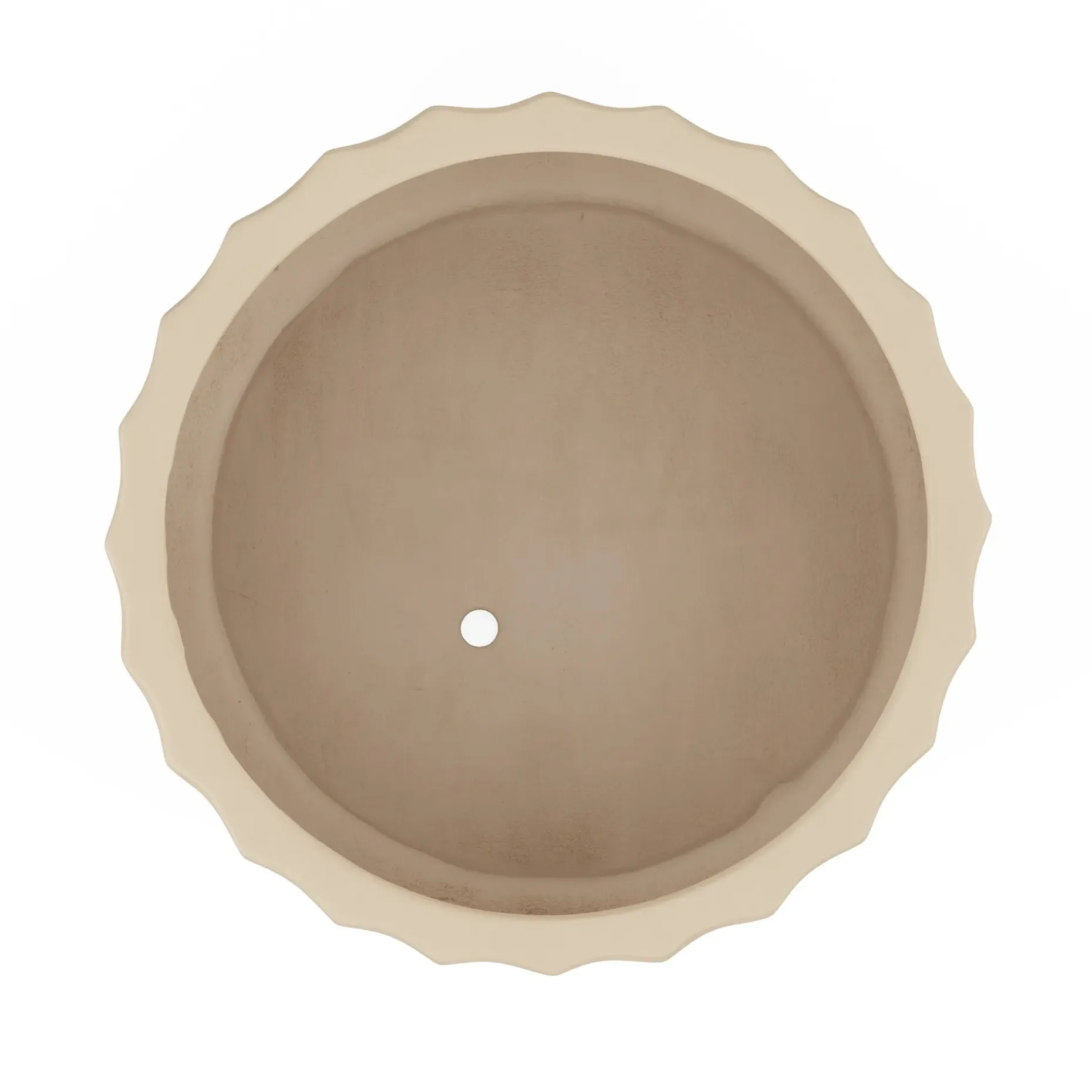 Tera Short Indoor/Outdoor Planter Set - Ivory and Walnut