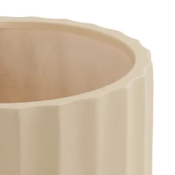 Tera Short Indoor/Outdoor Planter Set - Ivory and Walnut