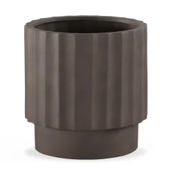 Tera Short Indoor/Outdoor Planter Set - Chocolate Brown and Walnut