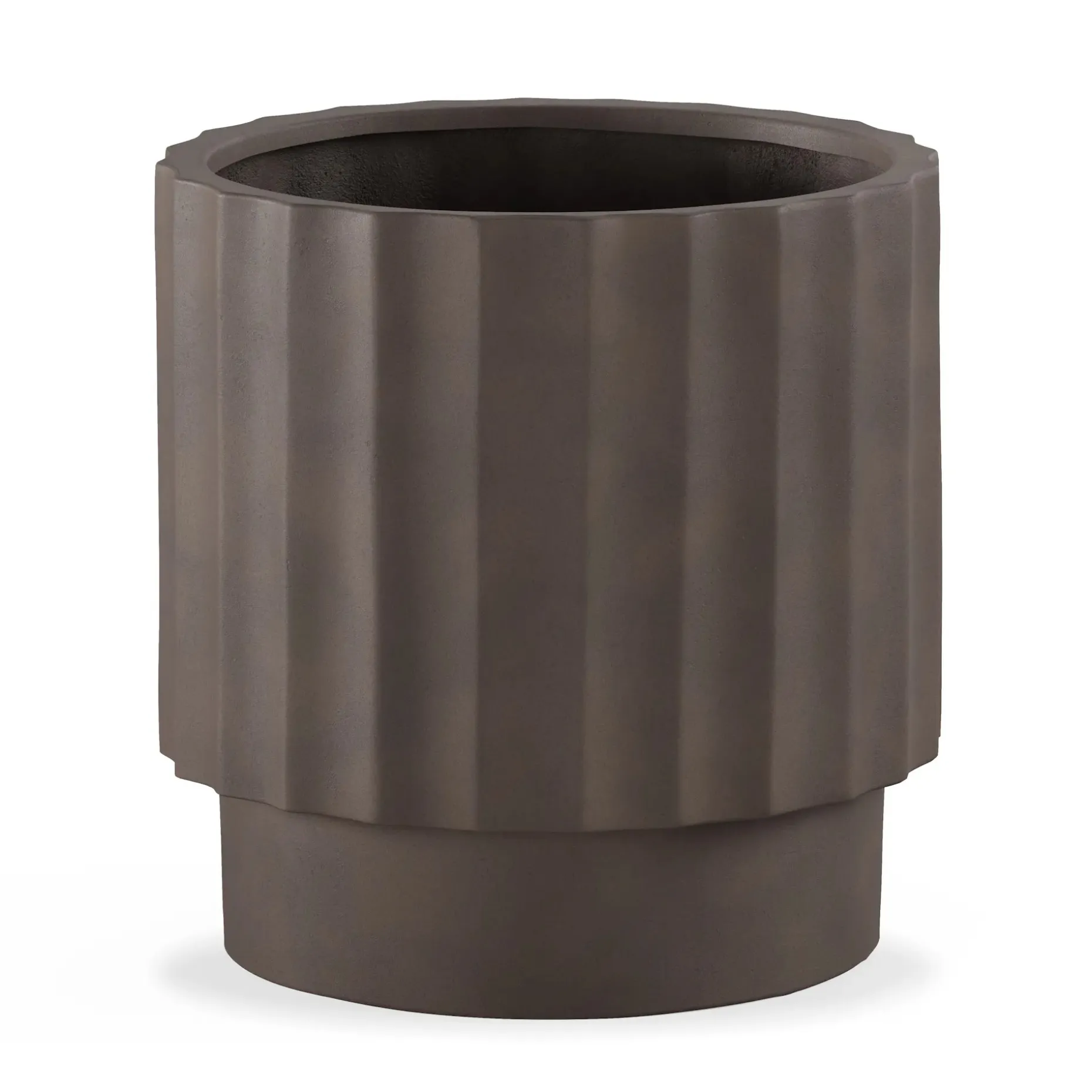 Tera Short Indoor/Outdoor Planter Set - Chocolate Brown and Walnut