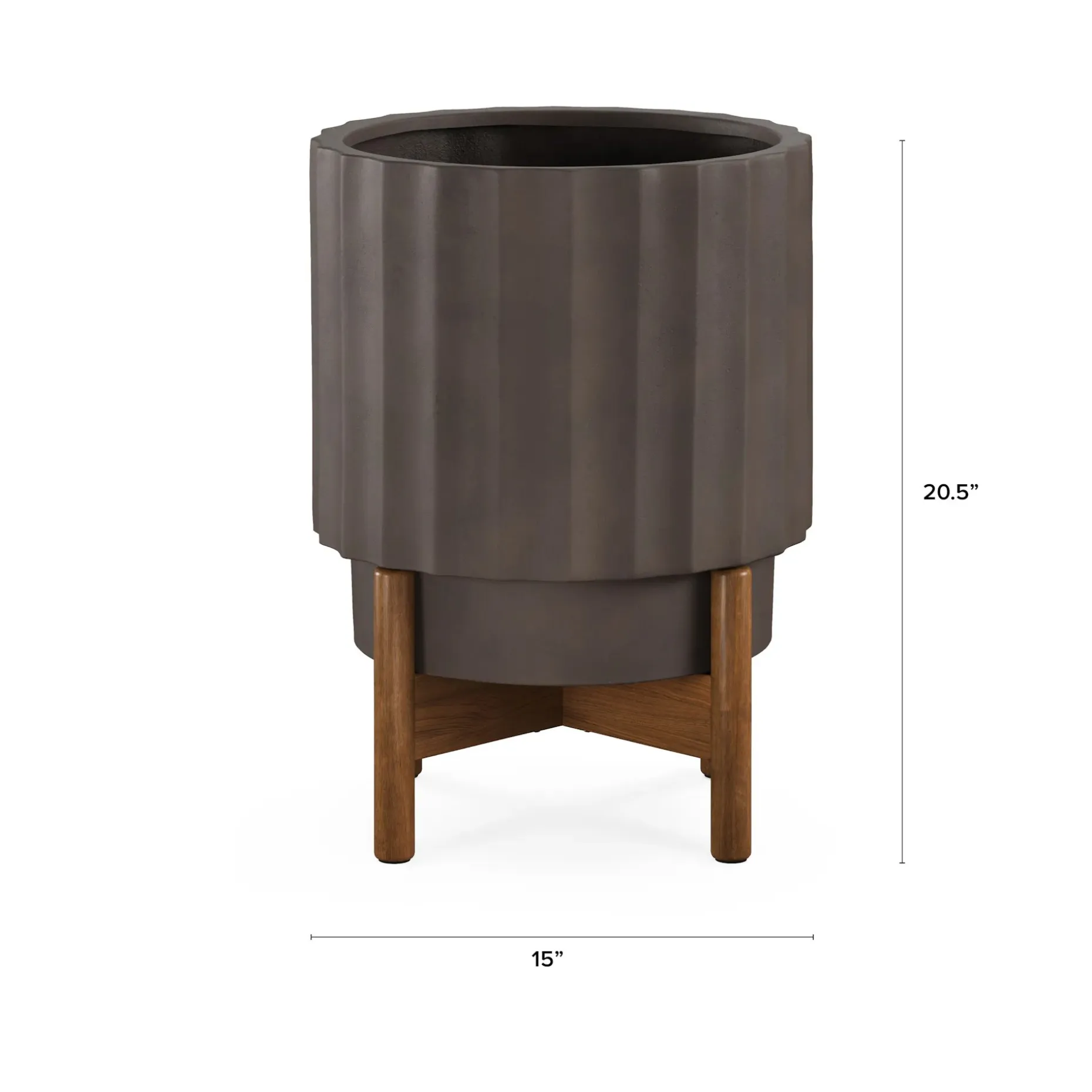 Tera Short Indoor/Outdoor Planter Set - Chocolate Brown and Walnut