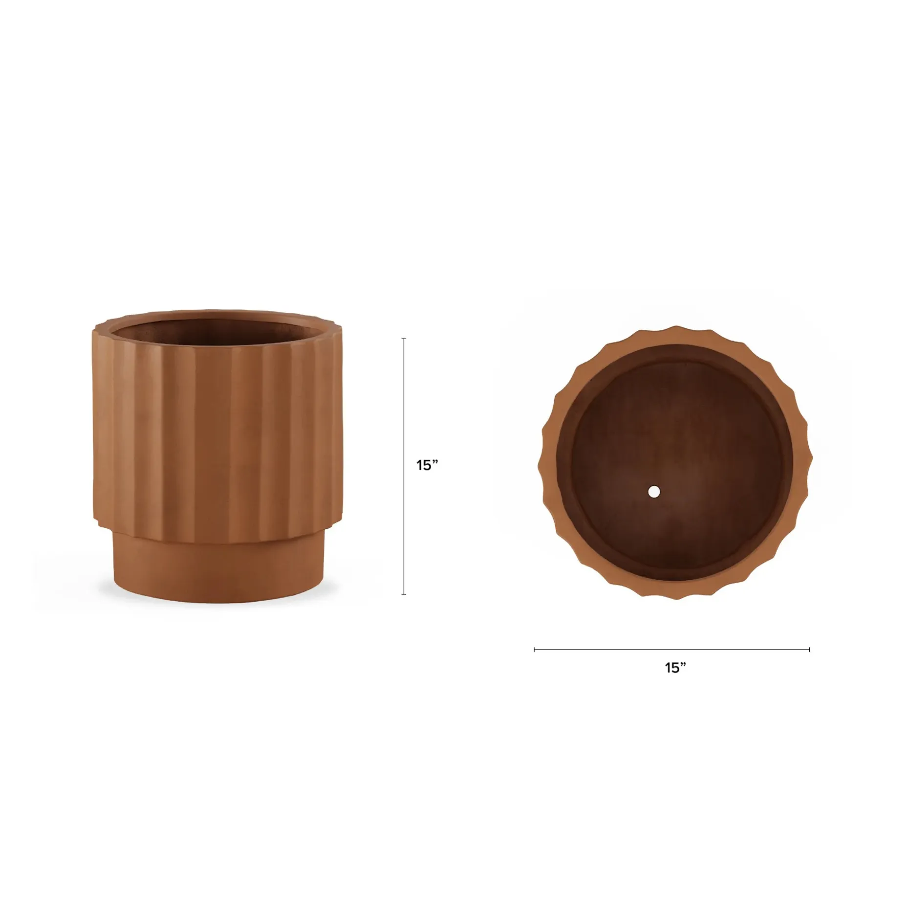 Tera Short Indoor/Outdoor Planter - Terracotta