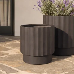 Tera Short Indoor/Outdoor Planter - Chocolate Brown