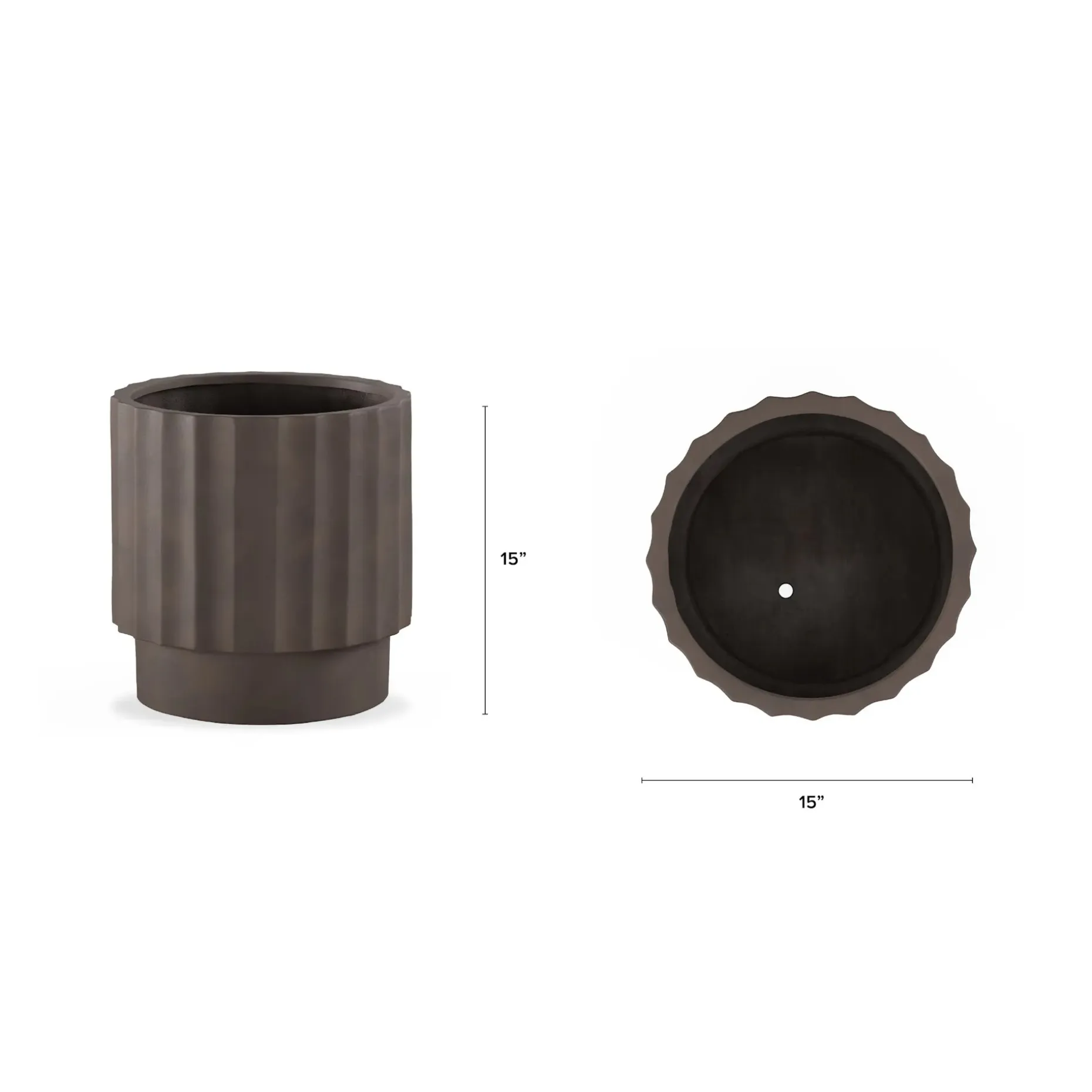 Tera Short Indoor/Outdoor Planter - Chocolate Brown