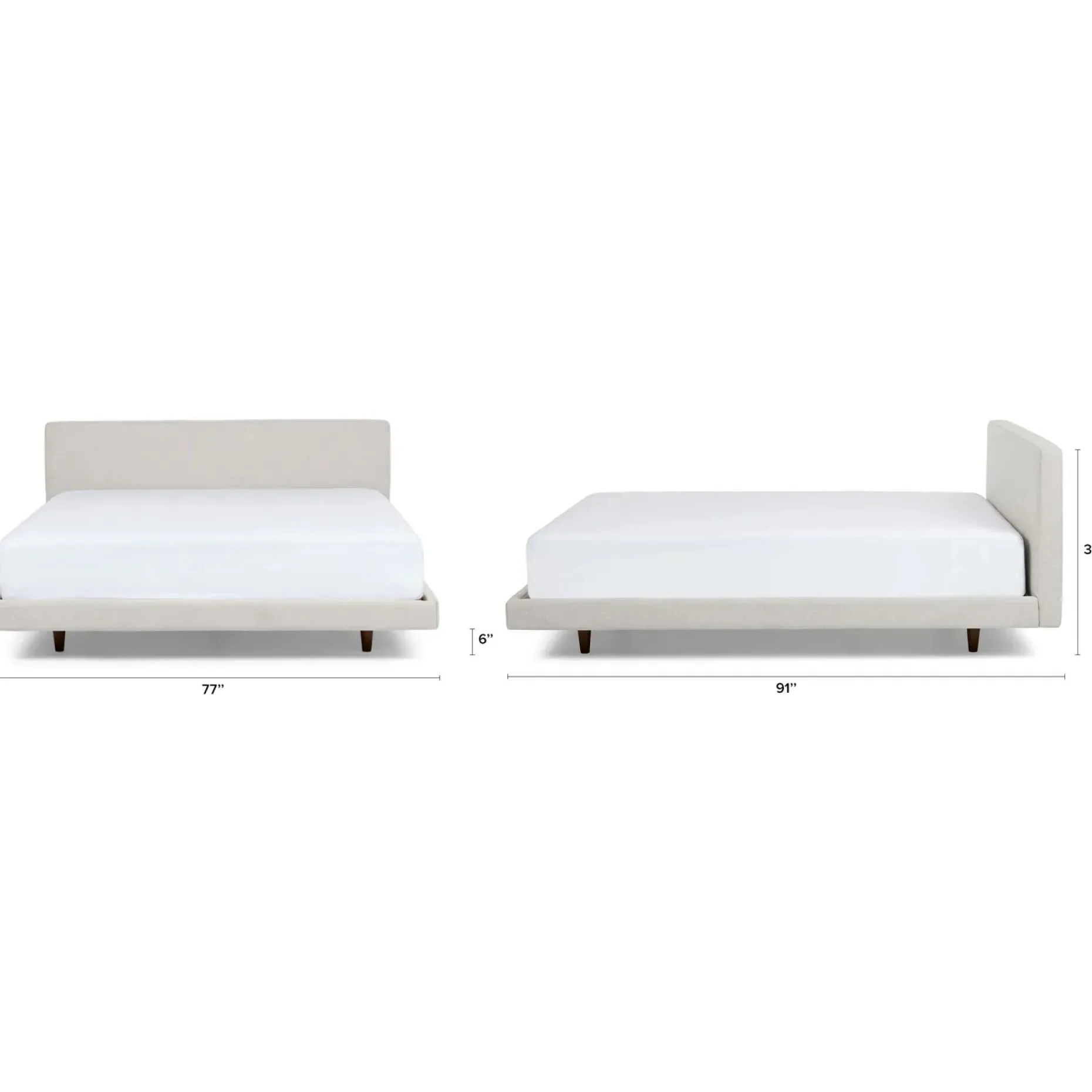 Tessu California King Low Profile Upholstered Bed - Clay Taupe