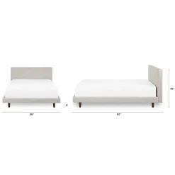 Tessu Full Low Profile Upholstered Bed - Clay Taupe