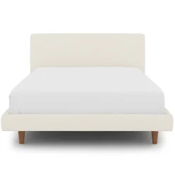 Tessu Full Low Profile Upholstered Bed - Ivory Wool Bouclé