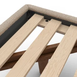 Tessu Full Low Profile Upholstered Bed - Sandstone Wool Bouclé