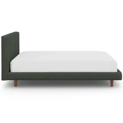 Tessu Full Low Profile Upholstered Bed - Green Wool Bouclé