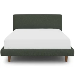 Tessu Full Low Profile Upholstered Bed - Green Wool Bouclé