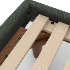 Tessu Full Low Profile Upholstered Bed - Green Wool Bouclé