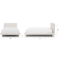 Tessu Full Low Profile Upholstered Bed - Napa White