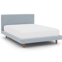 Tessu Full Low Profile Upholstered Bed - Silver Light Blue