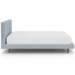 Tessu Full Low Profile Upholstered Bed - Silver Light Blue