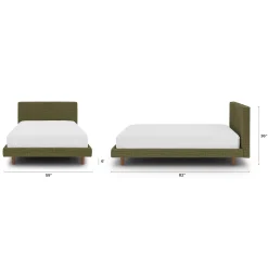 Tessu Full Low Profile Upholstered Bed - Napa Moss
