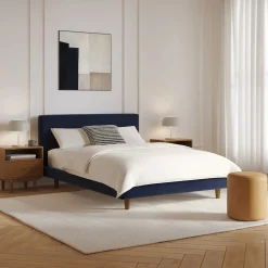 Tessu Full Low Profile Velvet Bed - Hale Ink