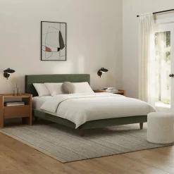 Tessu Full Low Profile Velvet Bed - Hale Fir Green
