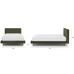 Tessu Full Low Profile Velvet Bed - Hale Fir Green