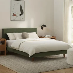 Tessu Full Low Profile Velvet Bed - Hale Fir Green