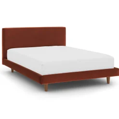 Tessu Full Low Profile Velvet Bed - Hale Rust