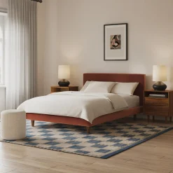 Tessu Full Low Profile Velvet Bed - Hale Rust