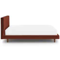 Tessu Full Low Profile Velvet Bed - Hale Rust