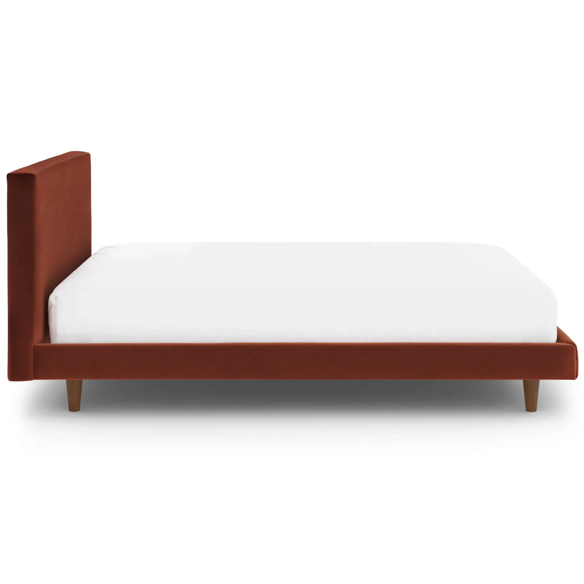 Tessu Full Low Profile Velvet Bed - Hale Rust