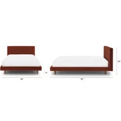 Tessu Full Low Profile Velvet Bed - Hale Rust