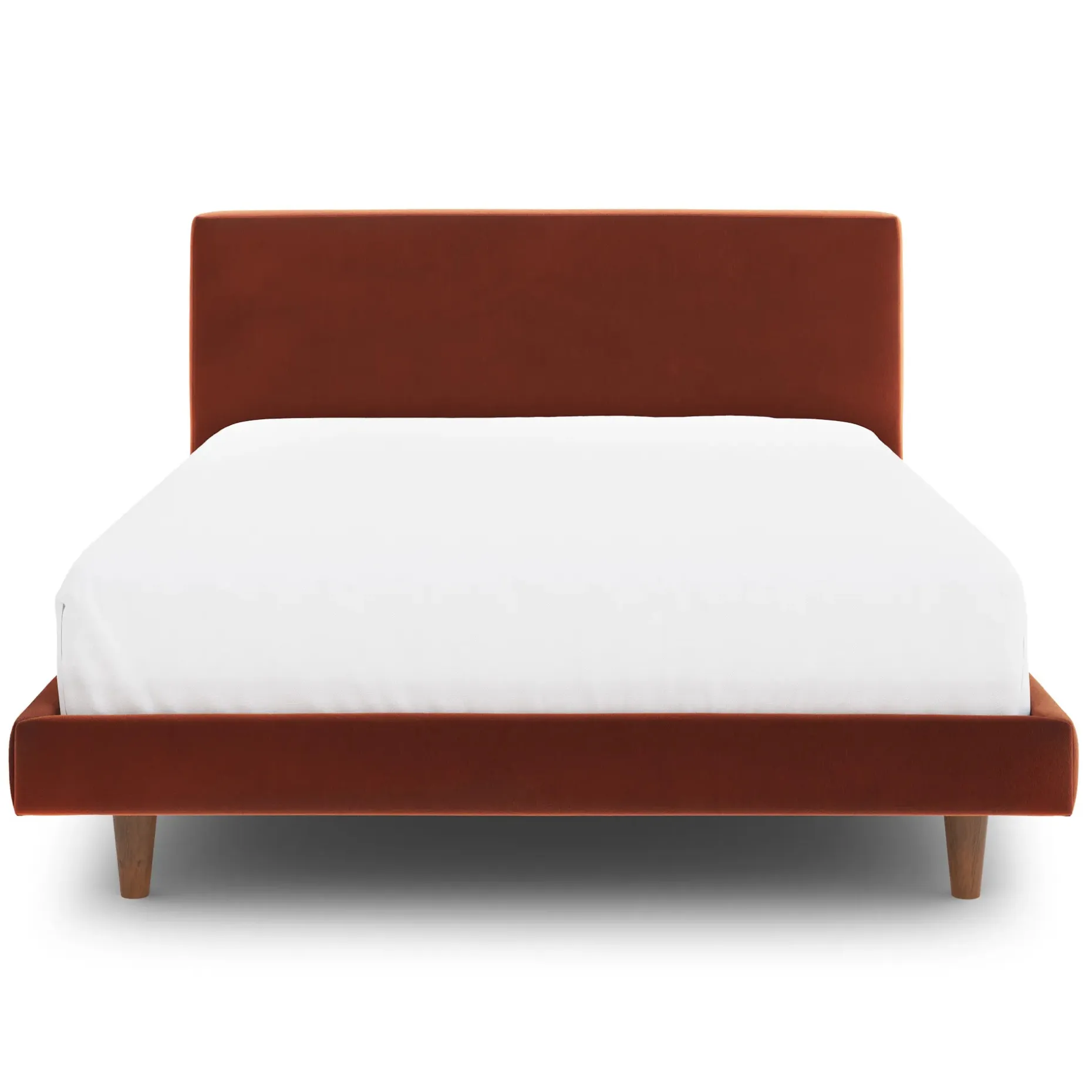 Tessu Full Low Profile Velvet Bed - Hale Rust