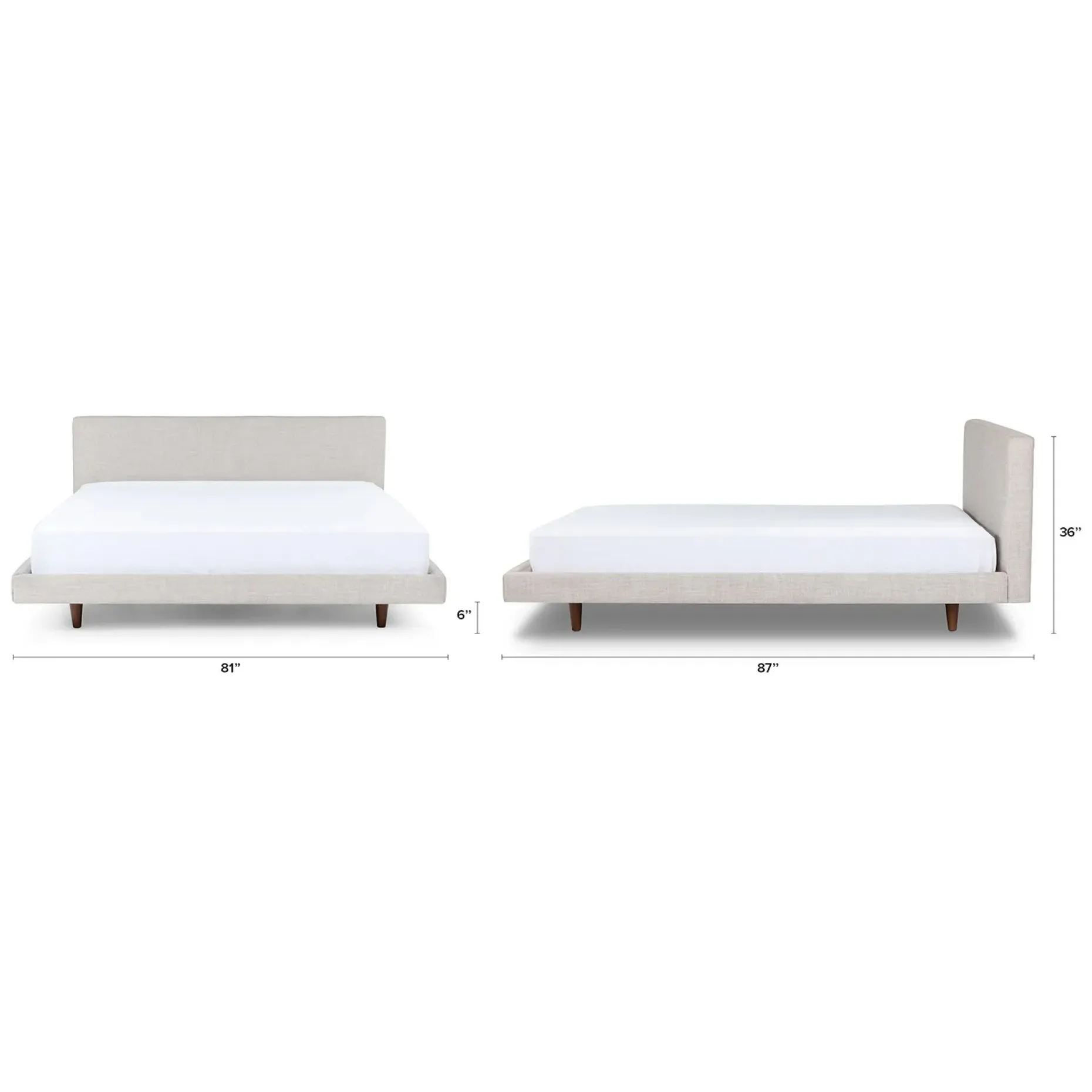 Tessu King Low Profile Upholstered Bed - Clay Taupe