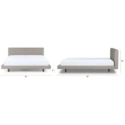 Tessu King Low Profile Upholstered Bed - Glaze Gray