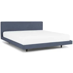 Tessu King Low Profile Upholstered Bed - Caspian Blue