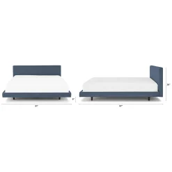 Tessu King Low Profile Upholstered Bed - Caspian Blue