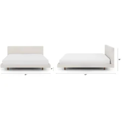 Tessu King Low Profile Upholstered Bed - Napa White