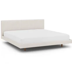 Tessu King Low Profile Upholstered Bed - Napa White