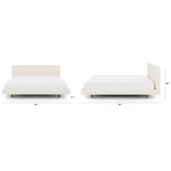 Tessu King Low Profile Upholstered Bed - Ivory Wool Bouclé