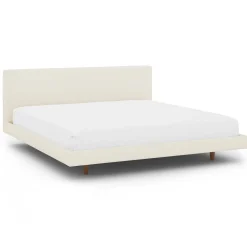 Tessu King Low Profile Upholstered Bed - Ivory Wool Bouclé