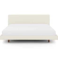 Tessu King Low Profile Upholstered Bed - Ivory Wool Bouclé