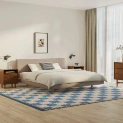 Tessu King Low Profile Upholstered Bed - Sandstone Wool Bouclé