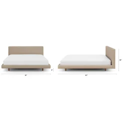 Tessu King Low Profile Upholstered Bed - Sandstone Wool Bouclé