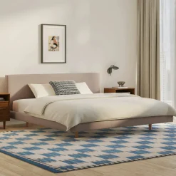 Tessu King Low Profile Upholstered Bed - Sandstone Wool Bouclé