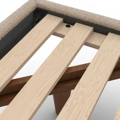 Tessu King Low Profile Upholstered Bed - Sandstone Wool Bouclé