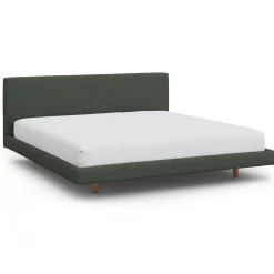 Tessu King Low Profile Upholstered Bed - Green Wool Bouclé