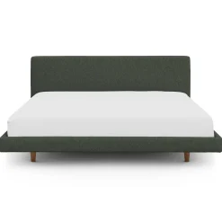 Tessu King Low Profile Upholstered Bed - Green Wool Bouclé