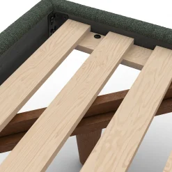 Tessu King Low Profile Upholstered Bed - Green Wool Bouclé