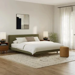 Tessu King Low Profile Upholstered Bed - Napa Moss